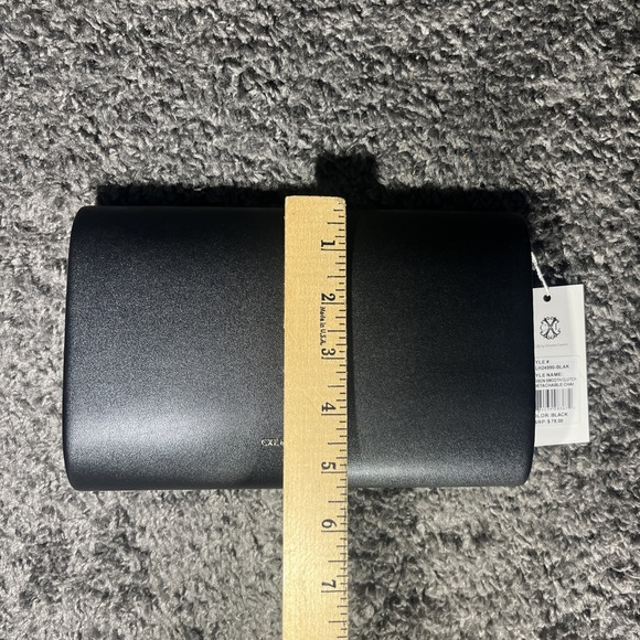 CXL By Christian Lacroix Madison Smooth Clutch Matte Black  NWT MSRP $78